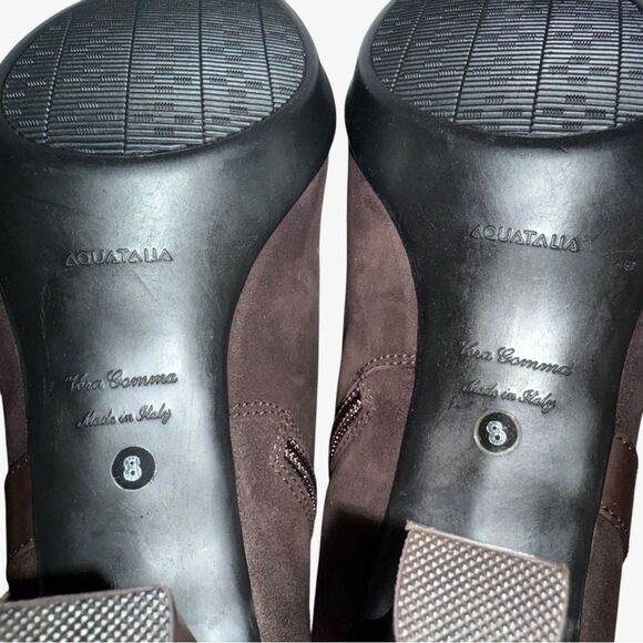 New Aquatalia Rae Womens Weatherproof Espresso Suede Heeled Ankle Boot Size 8M - Picture 7 of 7